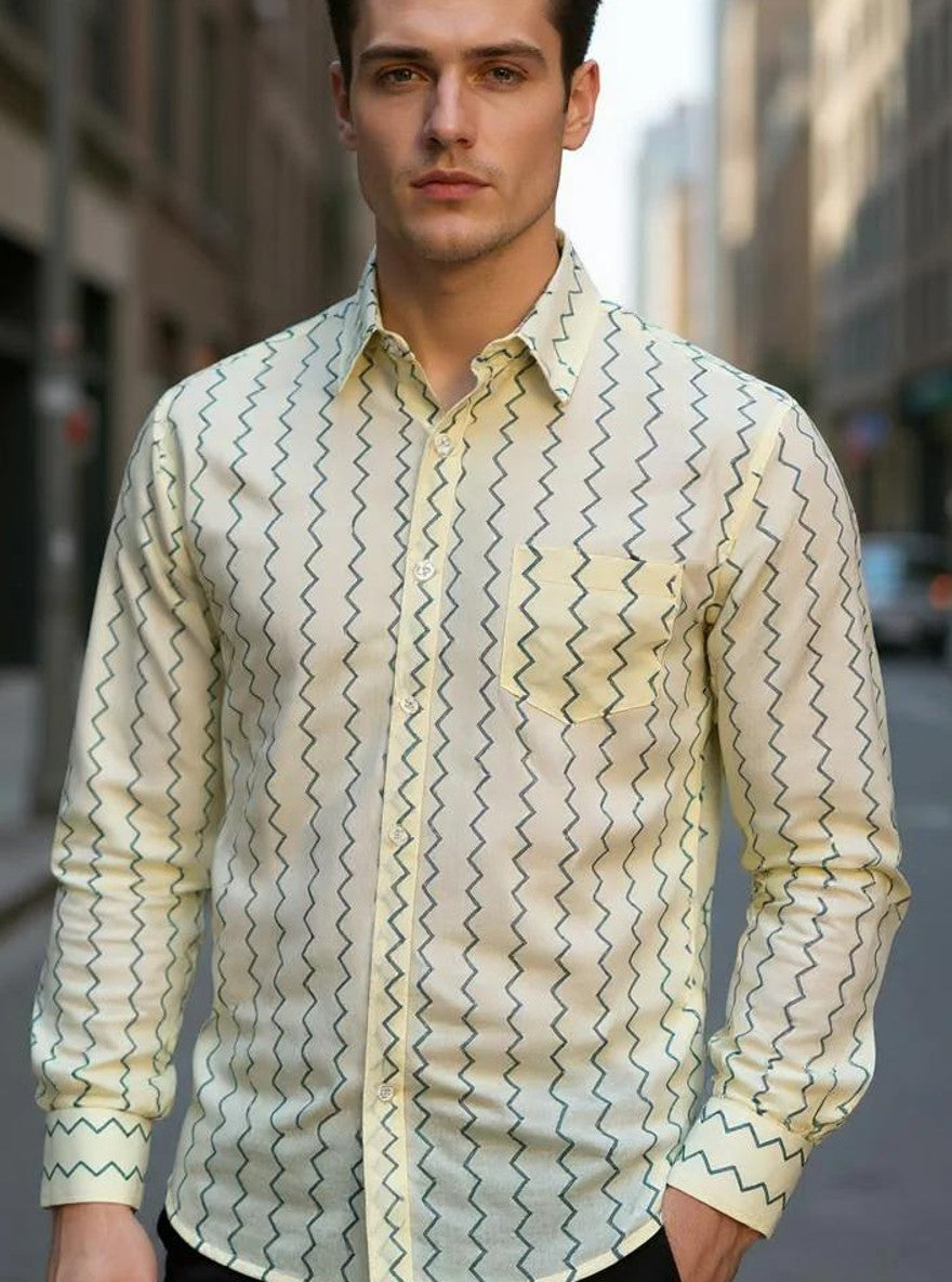 Men Printed Full Sleeve Shirt – Premium Casual Fit