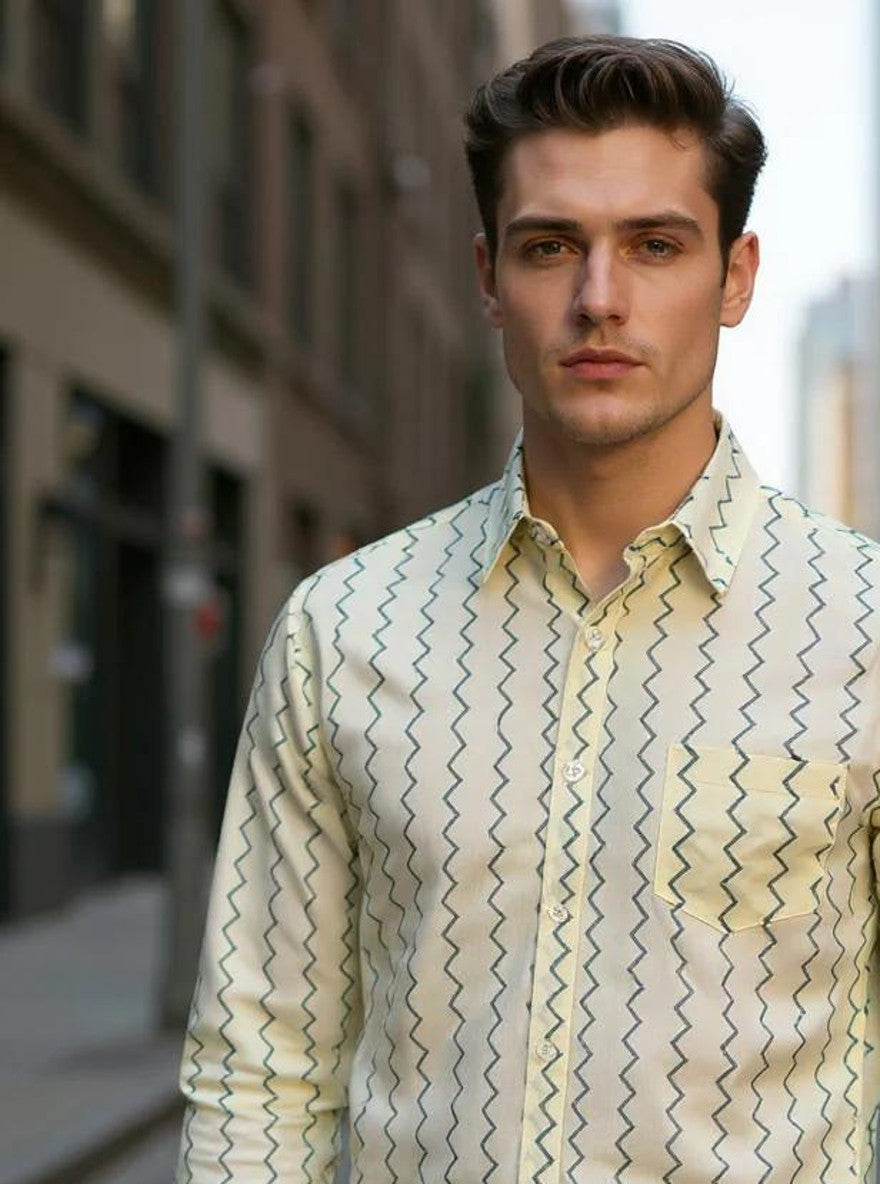 Men Printed Full Sleeve Shirt – Premium Casual Fit