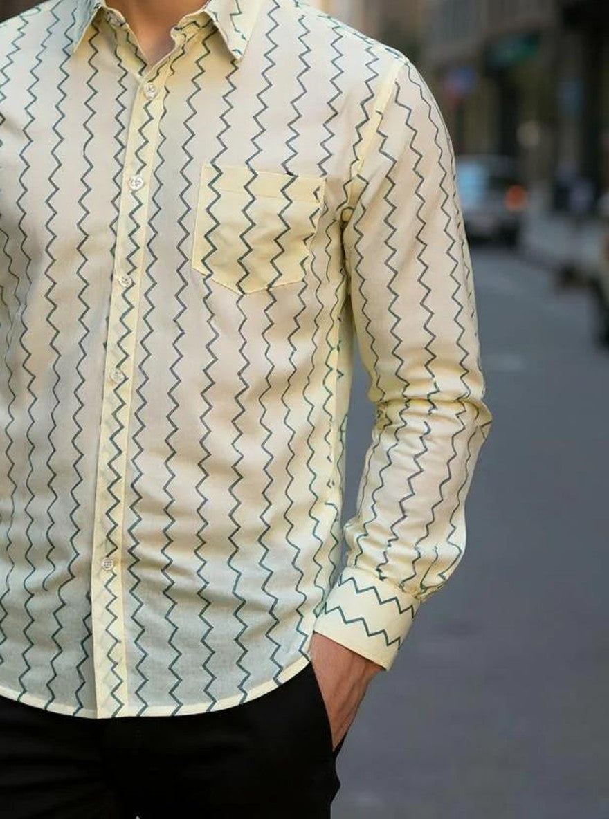 Men Printed Full Sleeve Shirt – Premium Casual Fit
