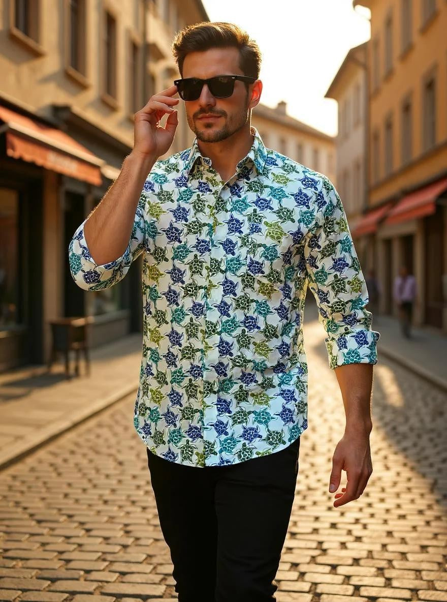 Men Printed Full Sleeve Shirt – Premium Casual Fit