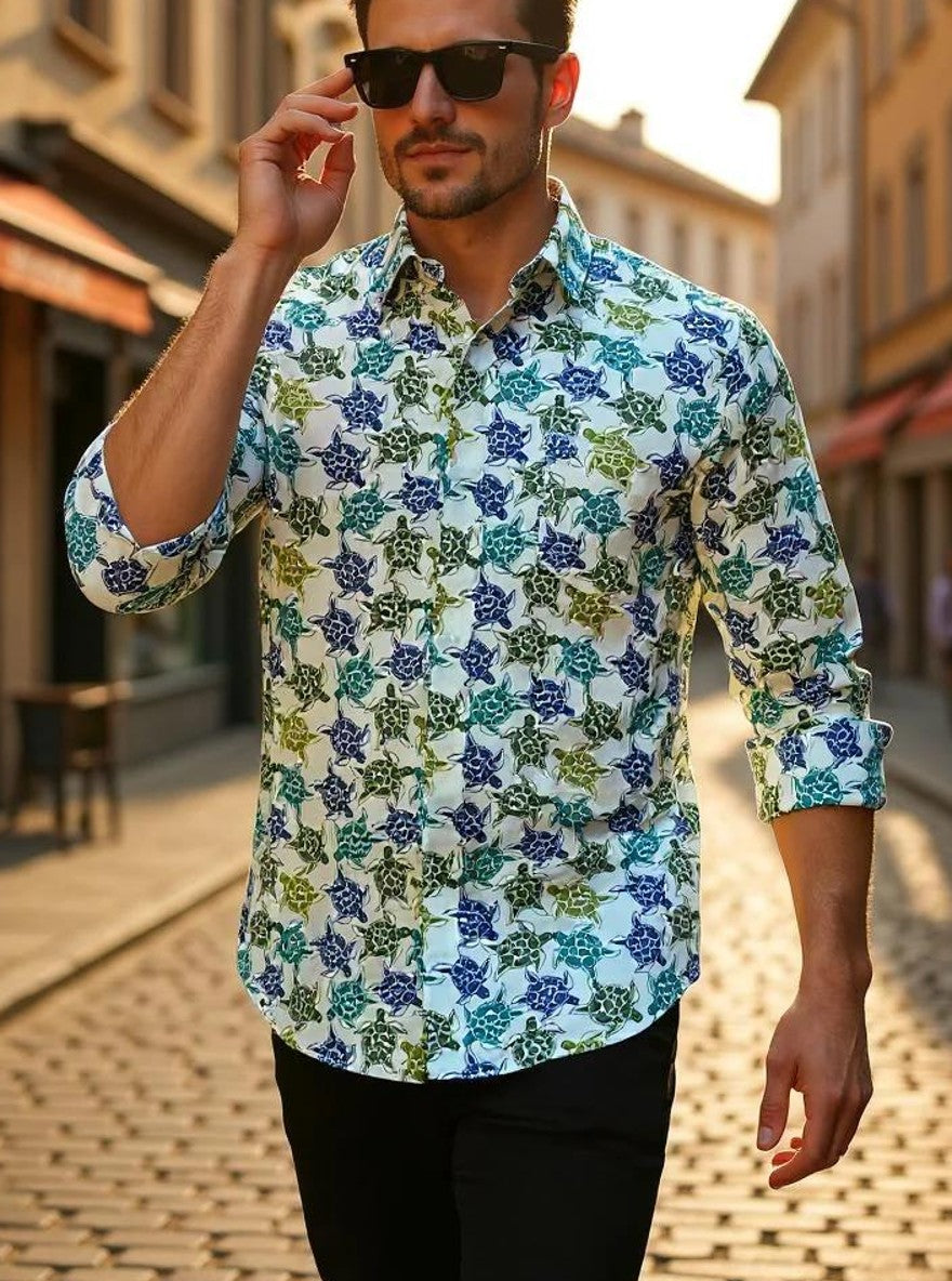 Men Printed Full Sleeve Shirt – Premium Casual Fit