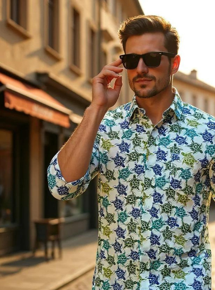 Men Printed Full Sleeve Shirt – Premium Casual Fit