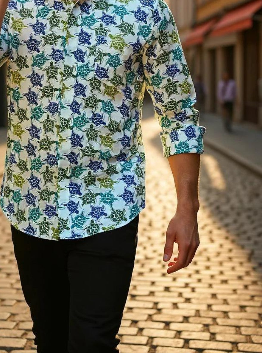 Men Printed Full Sleeve Shirt – Premium Casual Fit