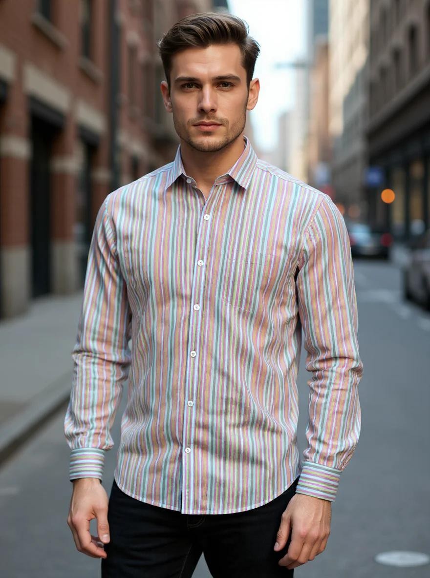 Men Printed Full Sleeve Shirt – Premium Casual Fit