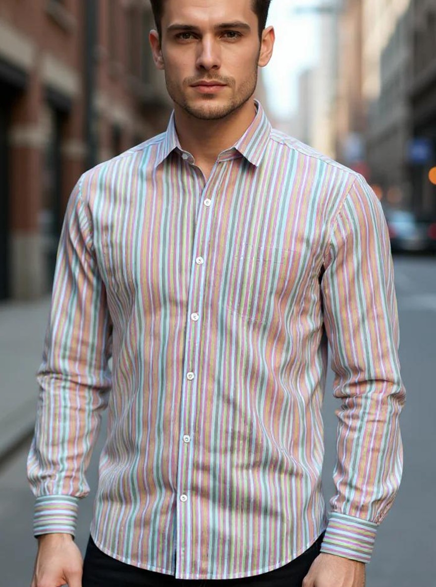 Men Printed Full Sleeve Shirt – Premium Casual Fit