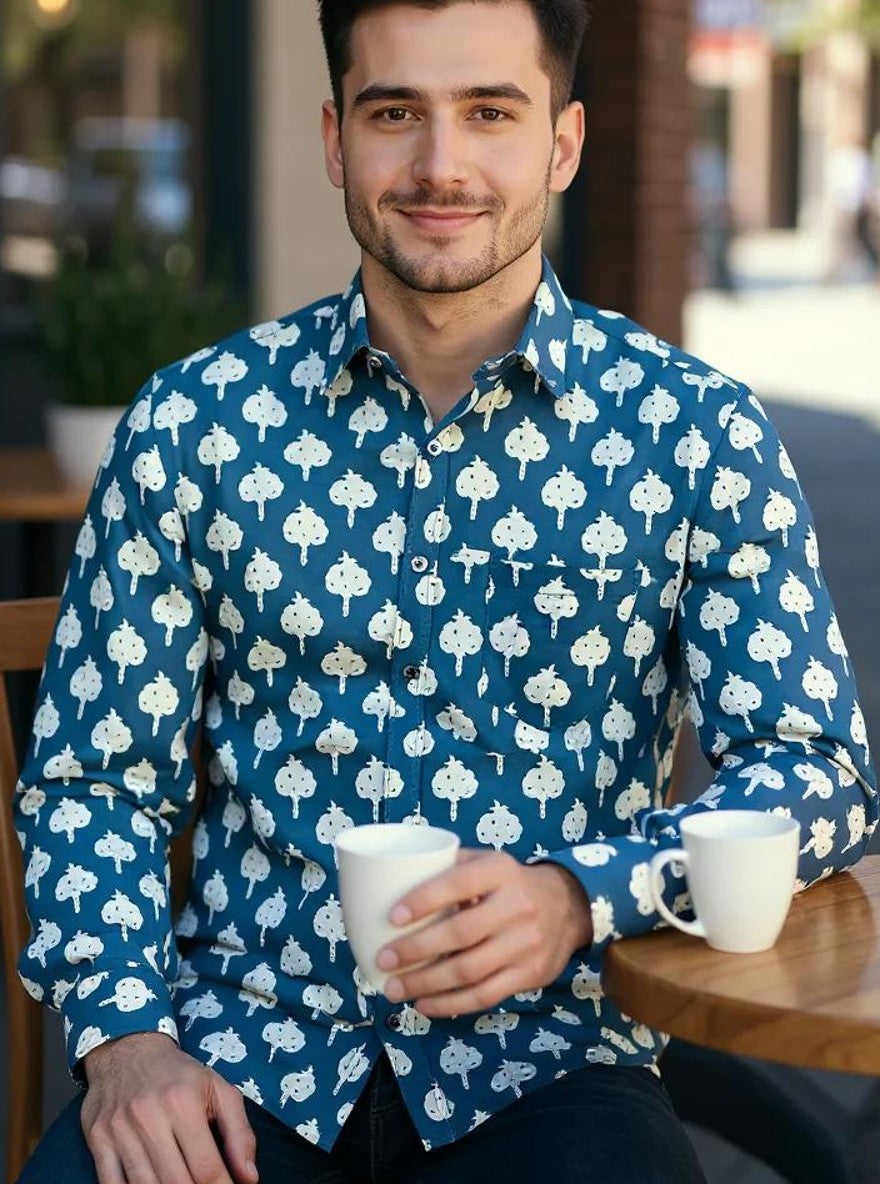 Men Printed Full Sleeve Shirt – Premium Casual Fit
