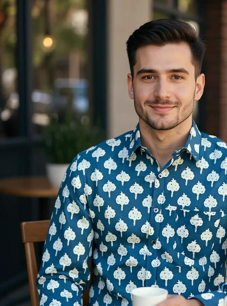 Men Printed Full Sleeve Shirt – Premium Casual Fit