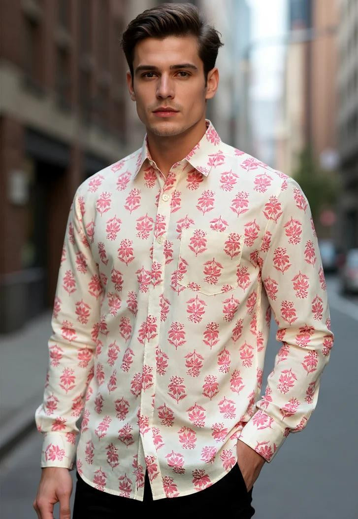 Men Printed Full Sleeve Shirt – Premium Casual Fit