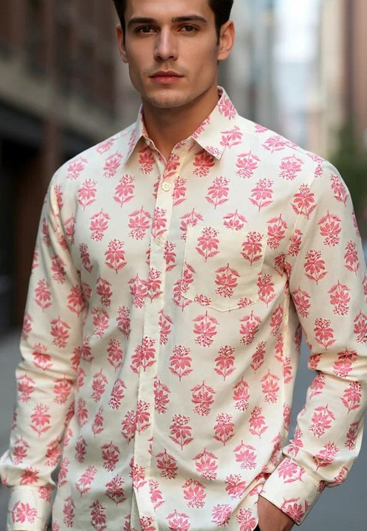 Men Printed Full Sleeve Shirt – Premium Casual Fit