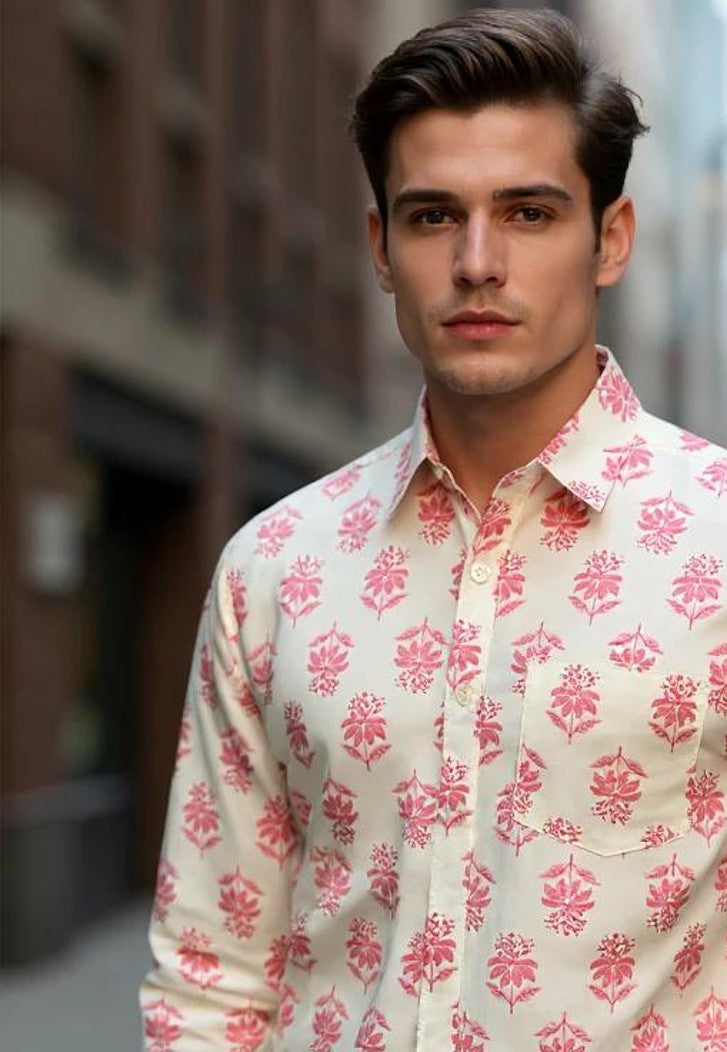 Men Printed Full Sleeve Shirt – Premium Casual Fit
