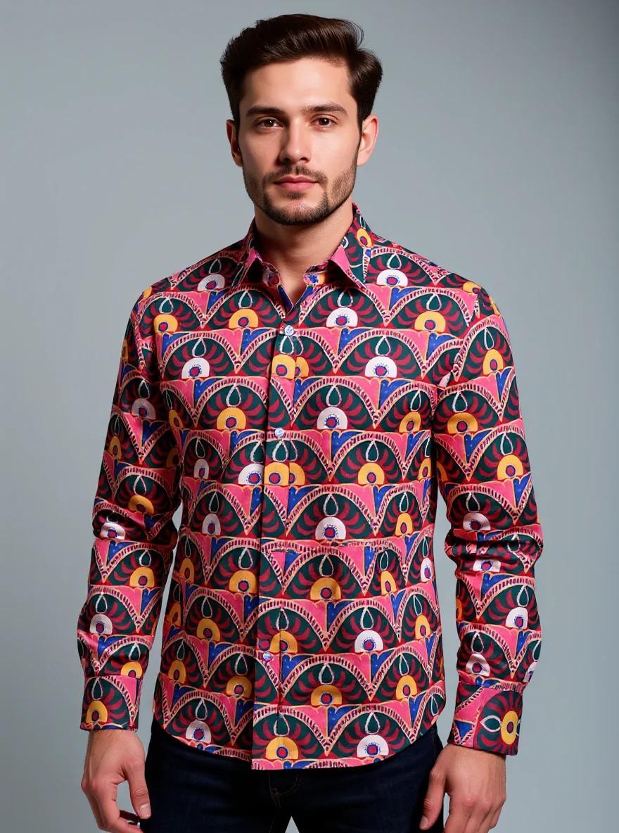 Men Printed Full Sleeve Shirt – Premium Casual Fit