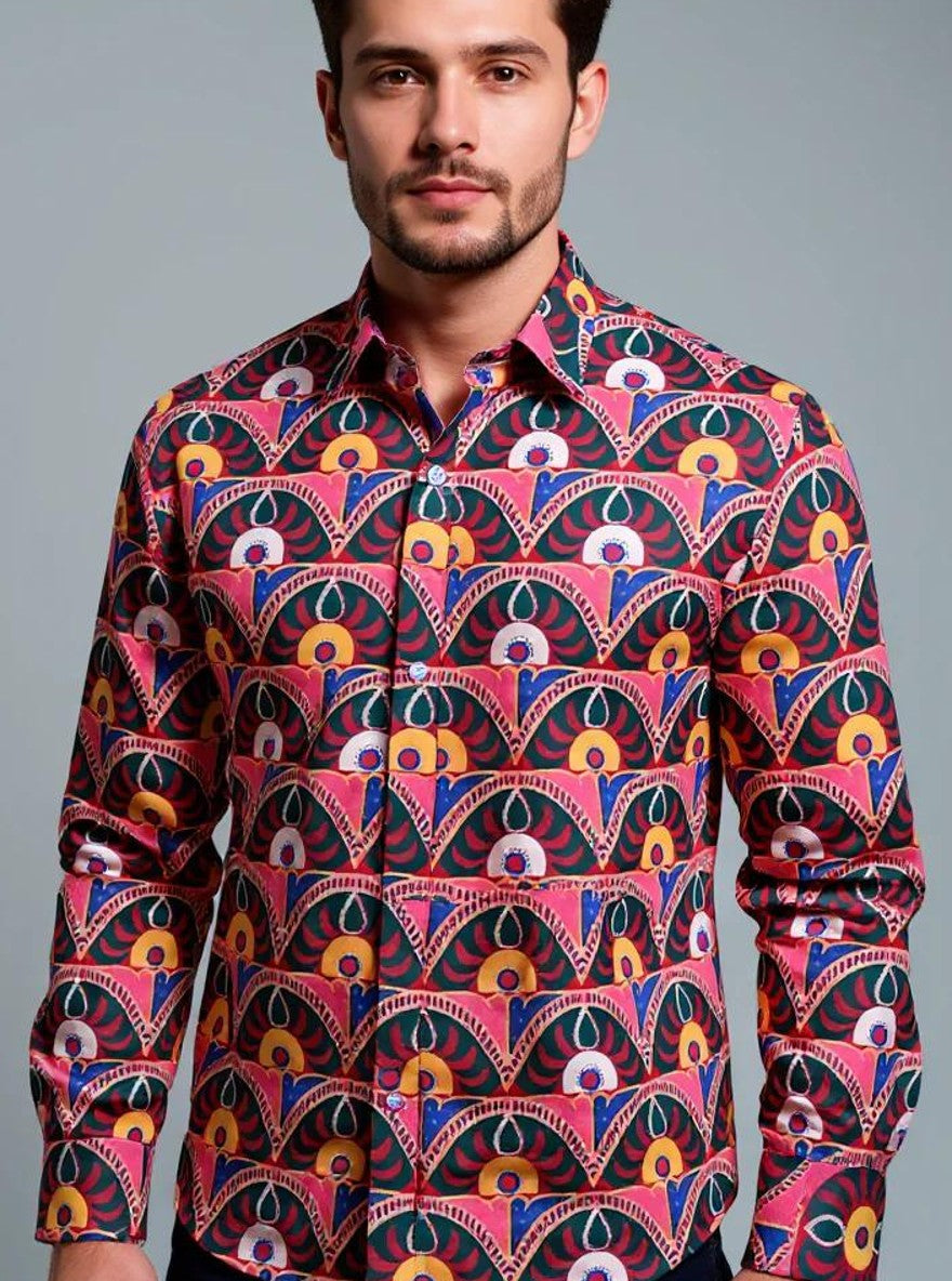 Men Printed Full Sleeve Shirt – Premium Casual Fit