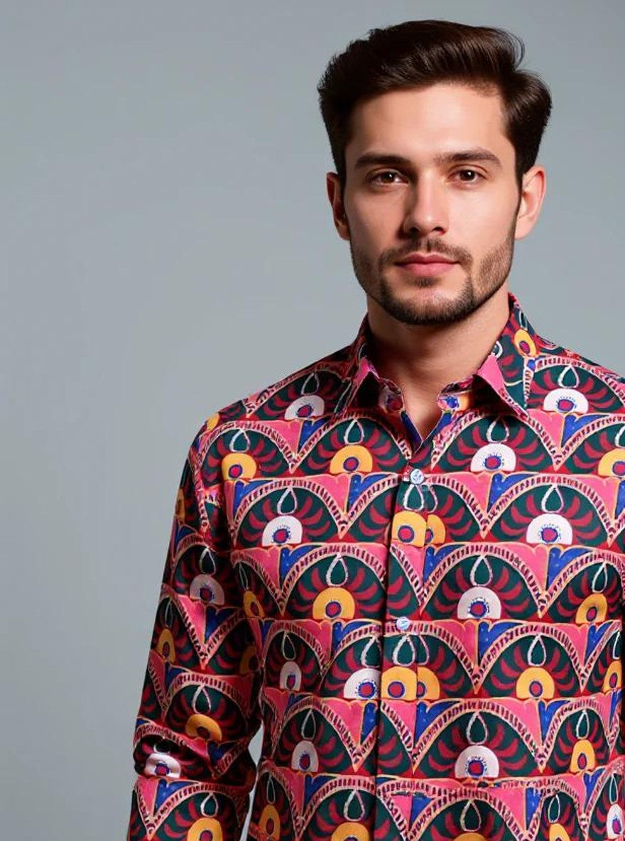 Men Printed Full Sleeve Shirt – Premium Casual Fit