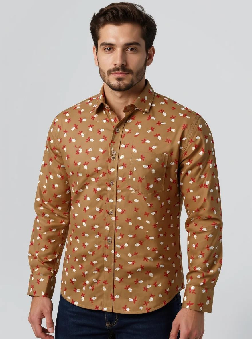 Men Printed Full Sleeve Shirt – Premium Casual Fit