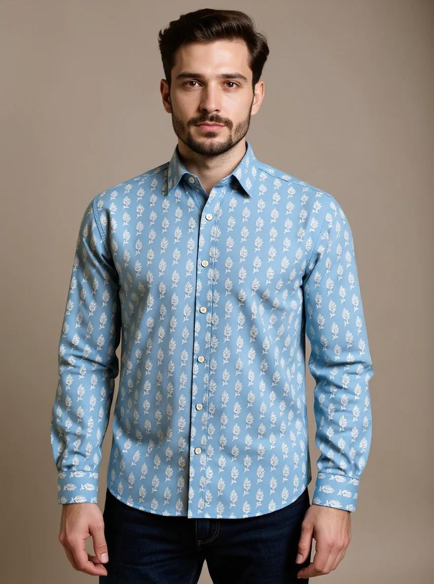 Men Printed Full Sleeve Shirt – Premium Casual Fit