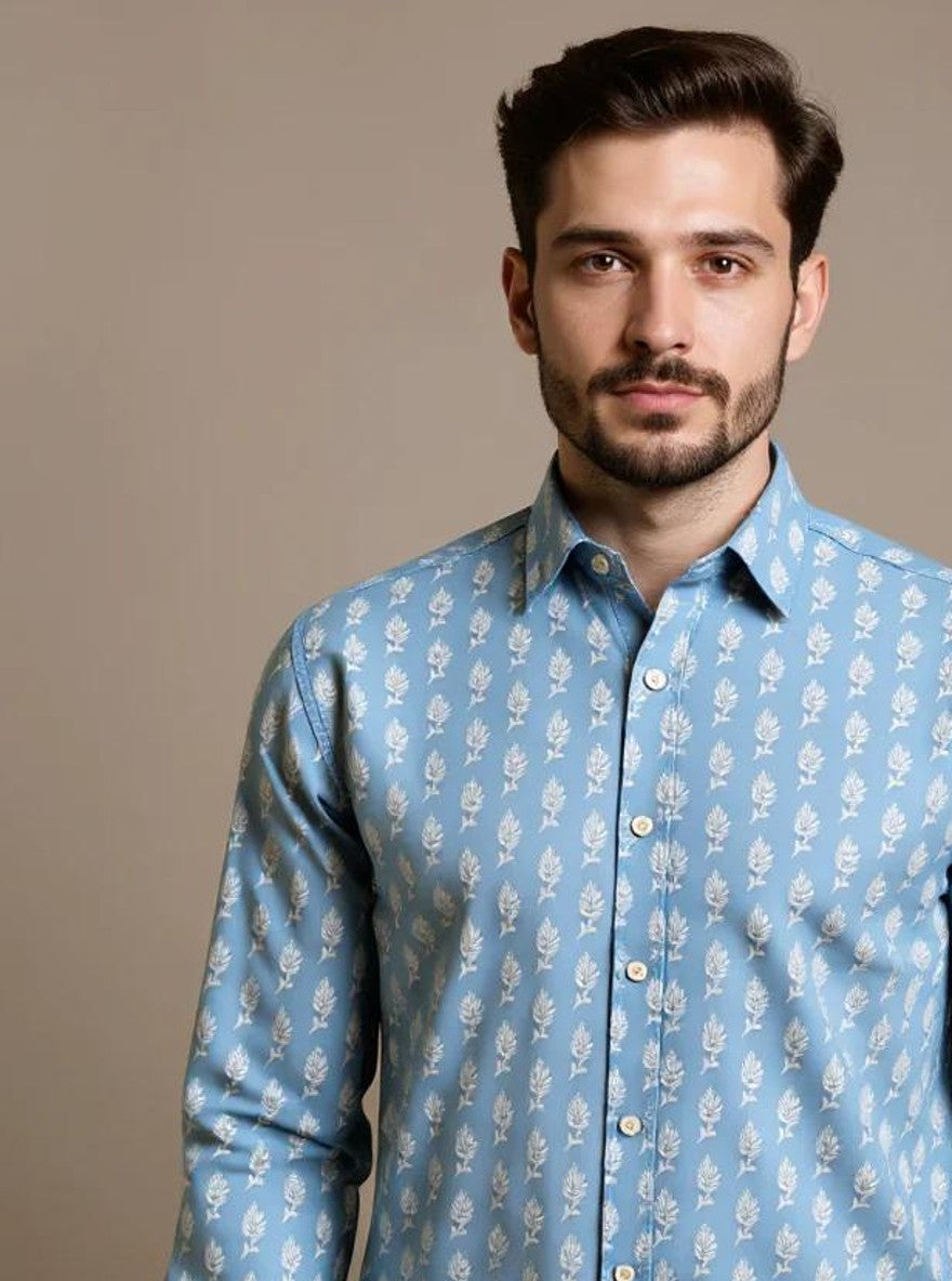 Men Printed Full Sleeve Shirt – Premium Casual Fit
