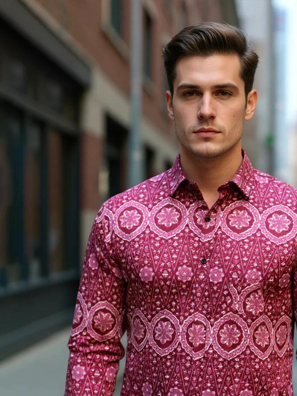 Men Printed Full Sleeve Shirt – Premium Casual Fit