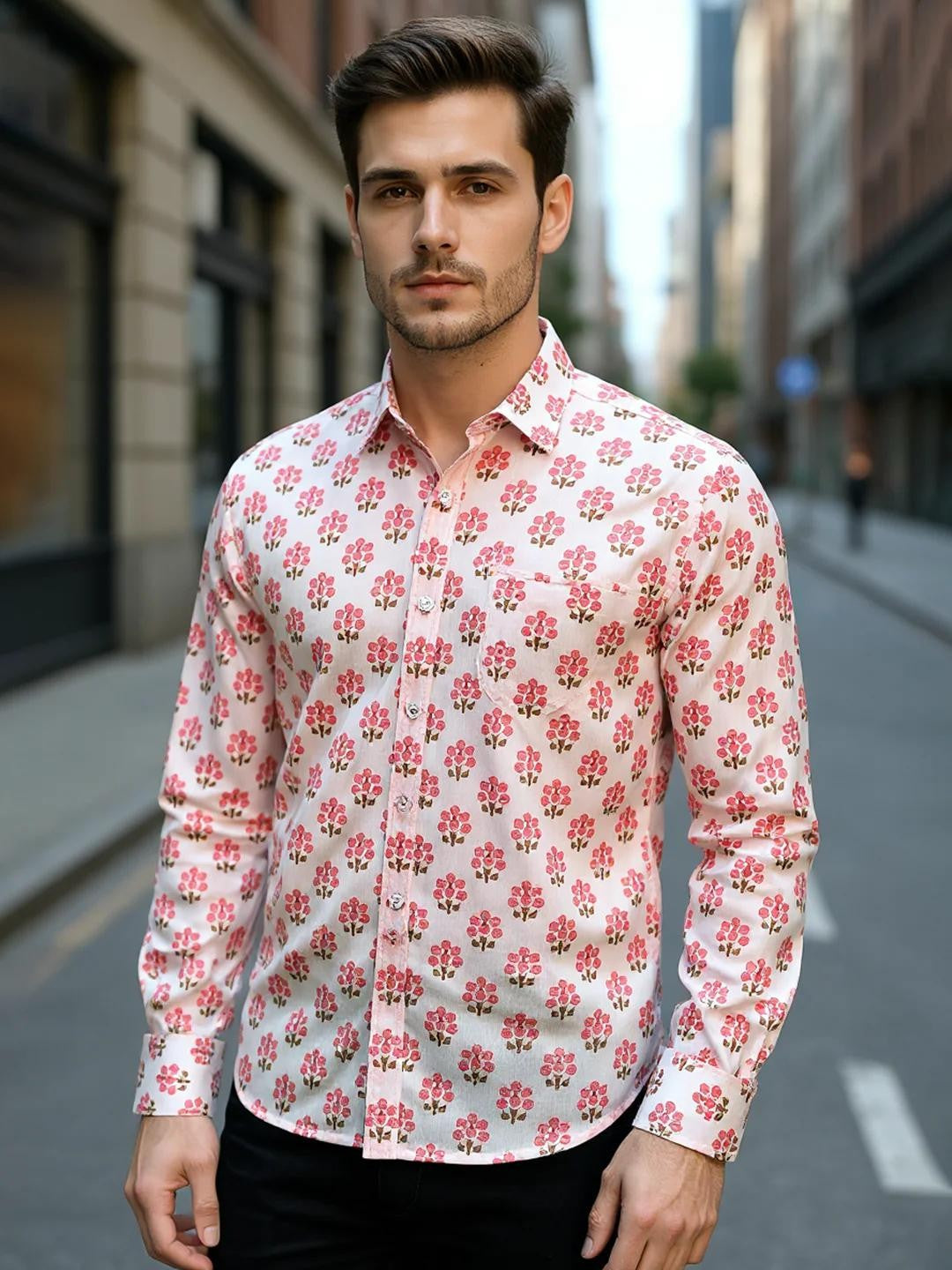Men Printed Full Sleeve Shirt – Premium Casual Fit