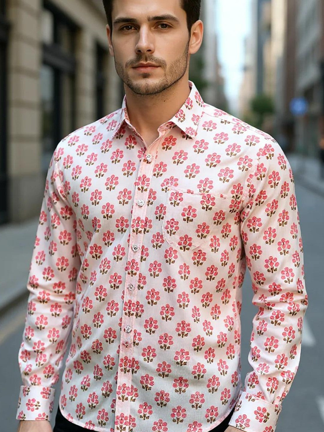 Men Printed Full Sleeve Shirt – Premium Casual Fit
