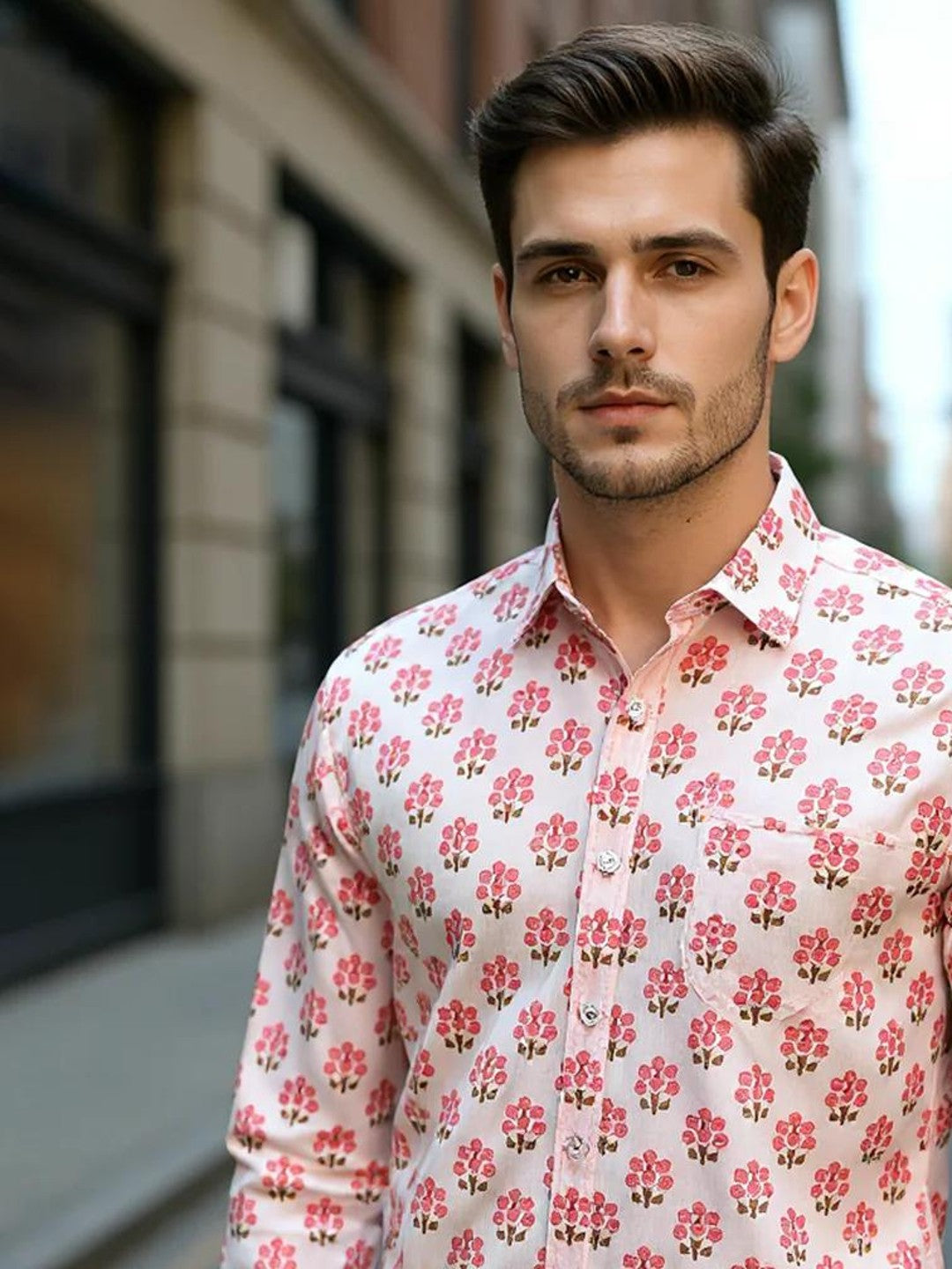 Men Printed Full Sleeve Shirt – Premium Casual Fit