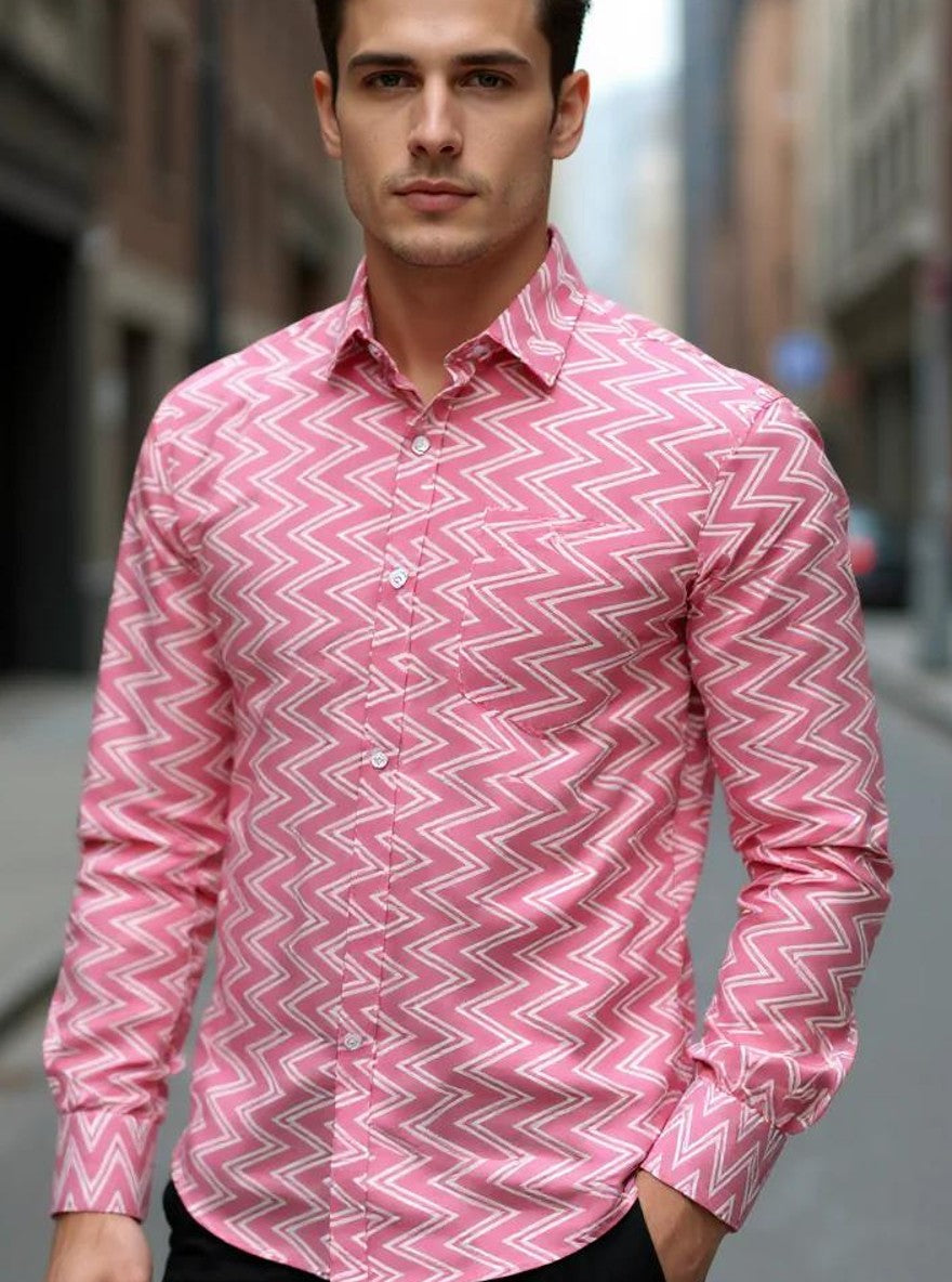 Men Printed Full Sleeve Shirt – Premium Casual Fit
