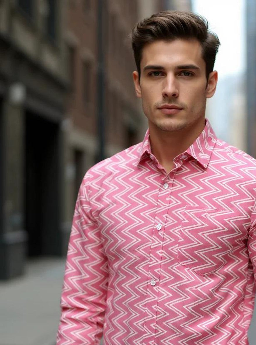 Men Printed Full Sleeve Shirt – Premium Casual Fit