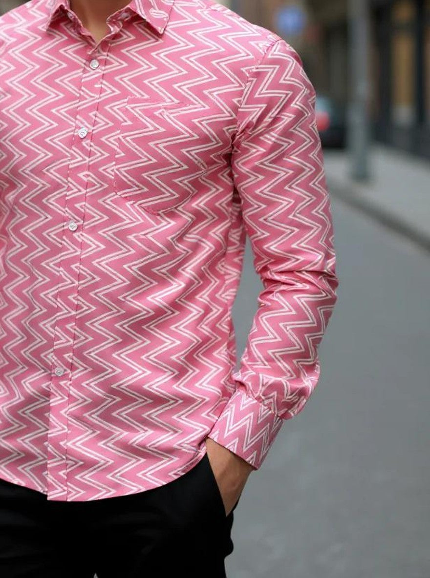 Men Printed Full Sleeve Shirt – Premium Casual Fit