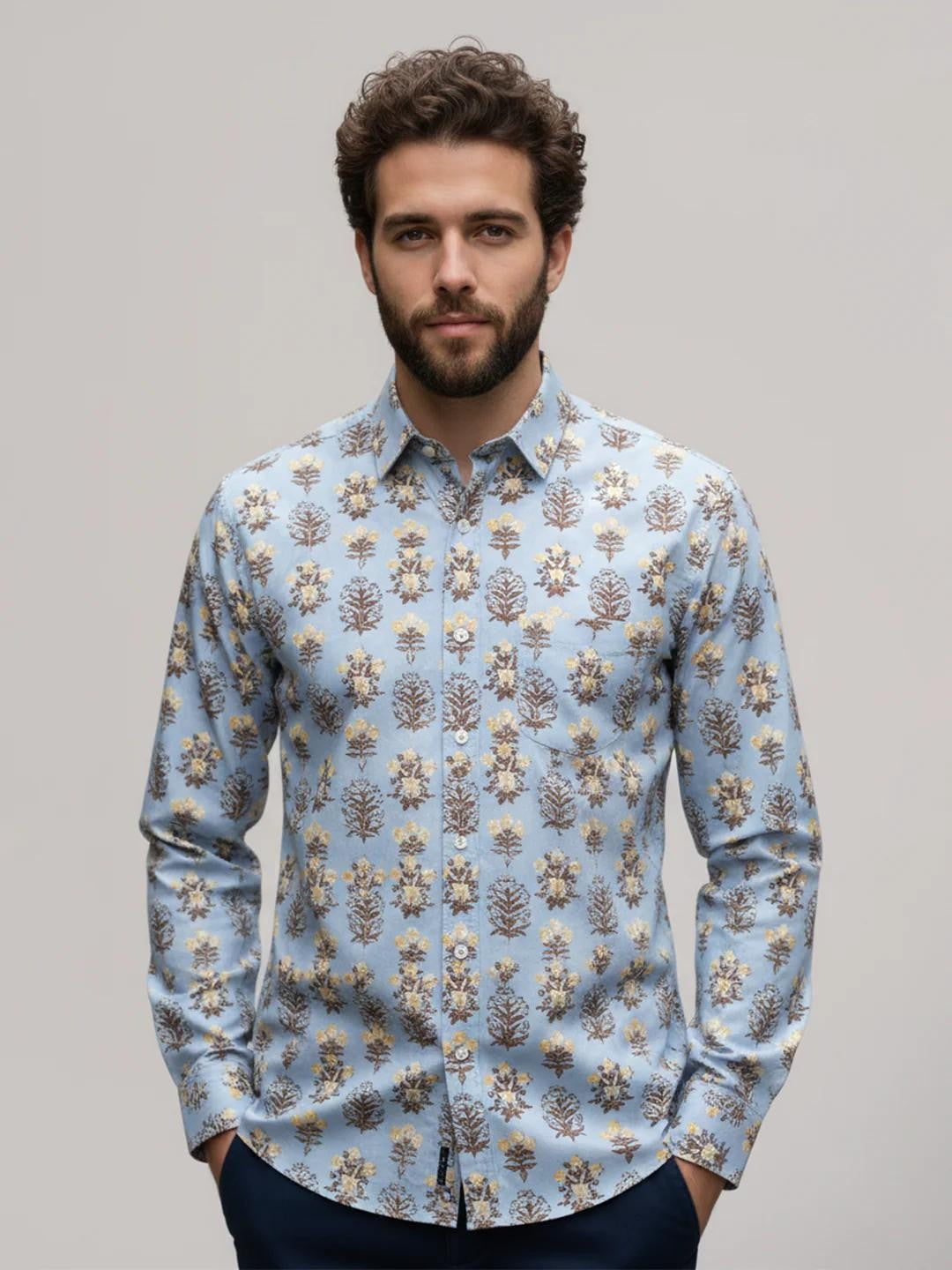 Men Printed Full Sleeve Shirt – Premium Casual Fit