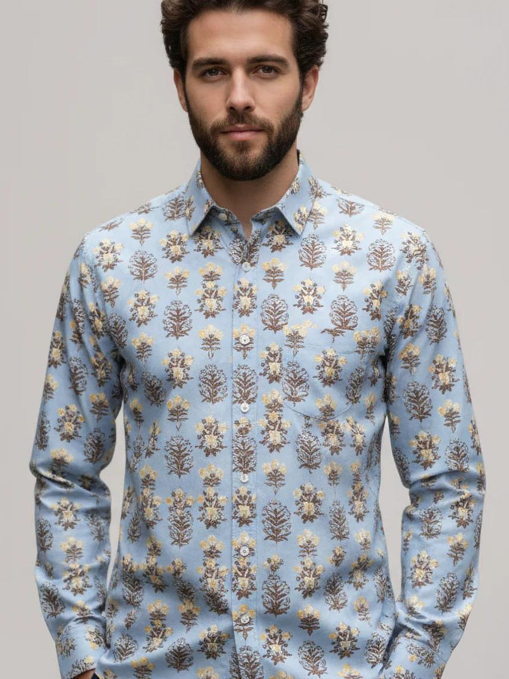Men Printed Full Sleeve Shirt – Premium Casual Fit
