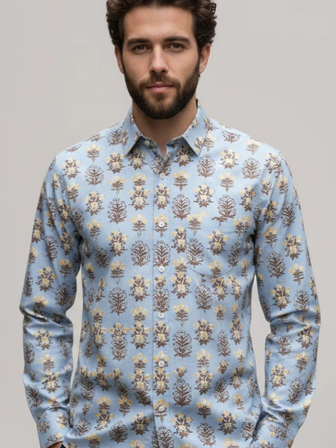 Men Printed Full Sleeve Shirt – Premium Casual Fit