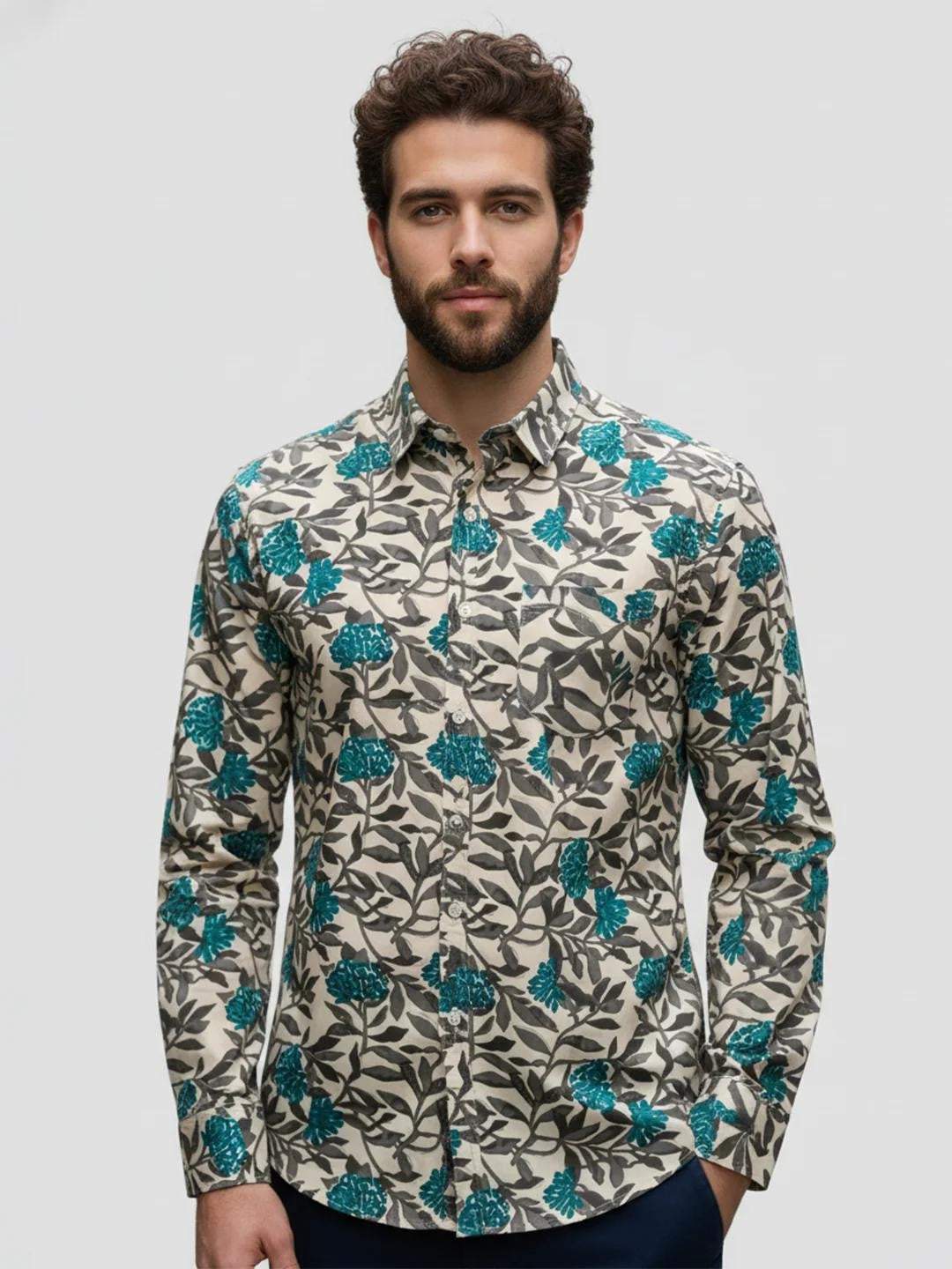 Men Printed Full Sleeve Shirt – Premium Casual Fit
