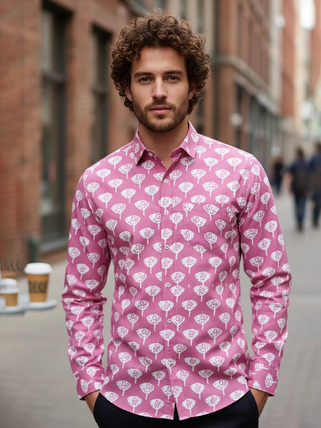 Men Printed Full Sleeve Shirt – Premium Casual Fit