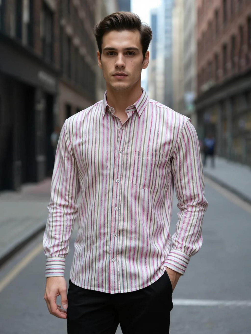 Men Printed Full Sleeve Shirt – Premium Casual Fit