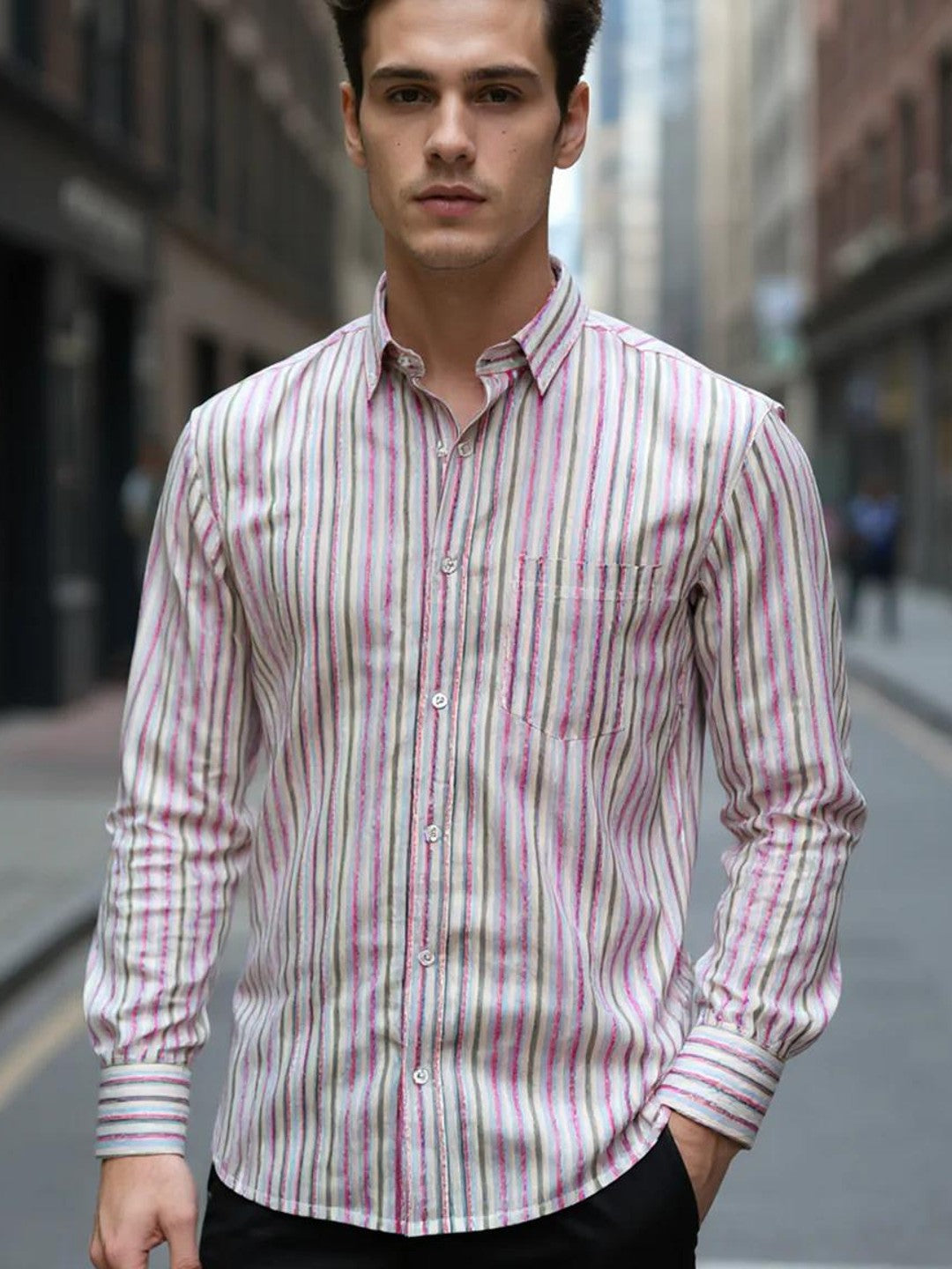 Men Printed Full Sleeve Shirt – Premium Casual Fit