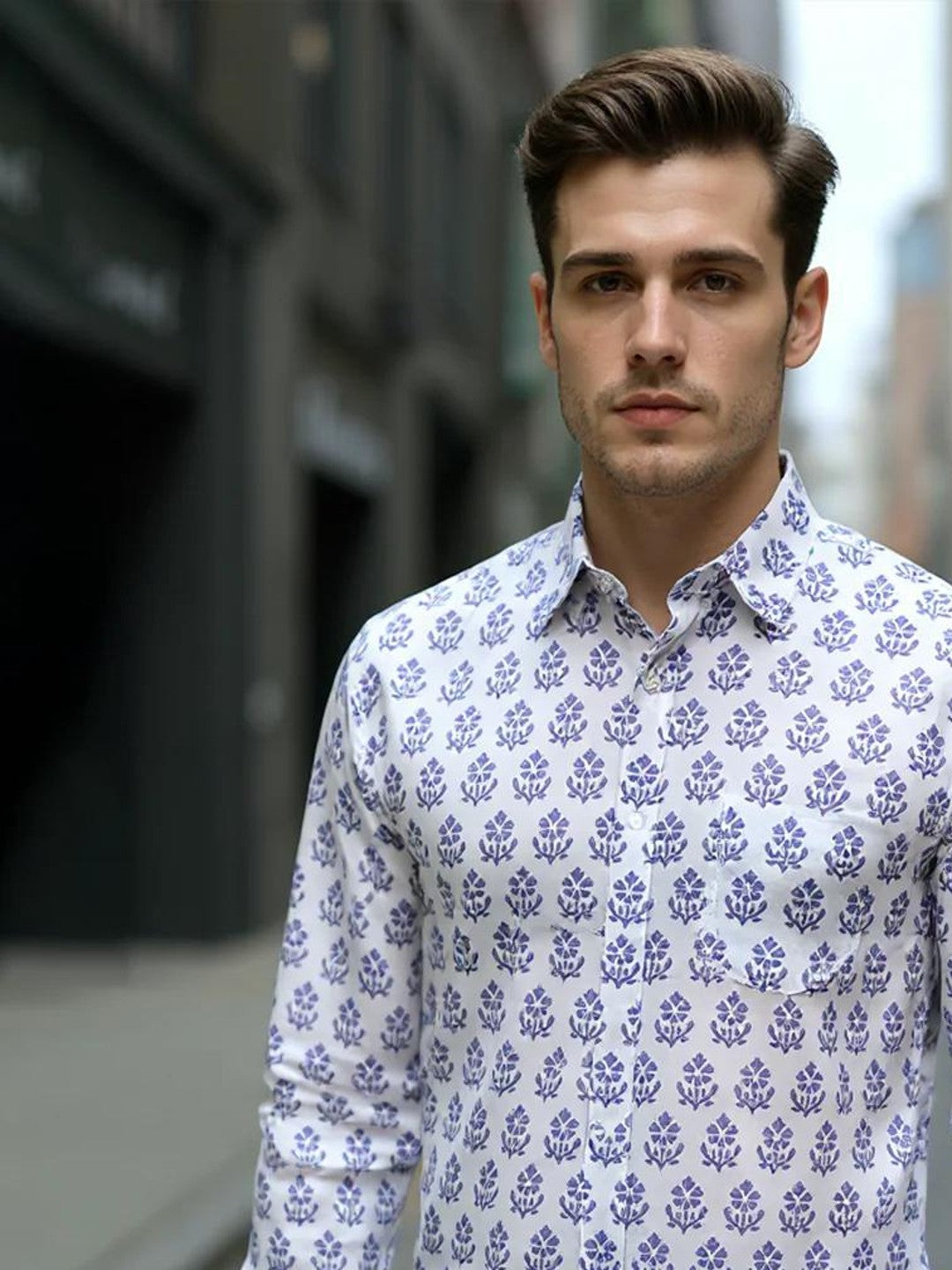 Men Printed Full Sleeve Shirt – Premium Casual Fit