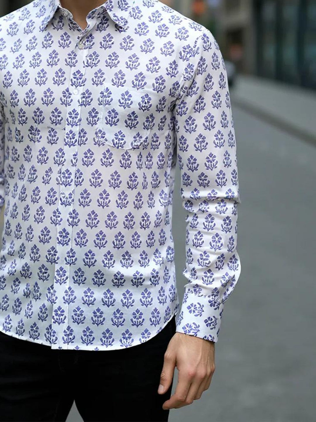 Men Printed Full Sleeve Shirt – Premium Casual Fit