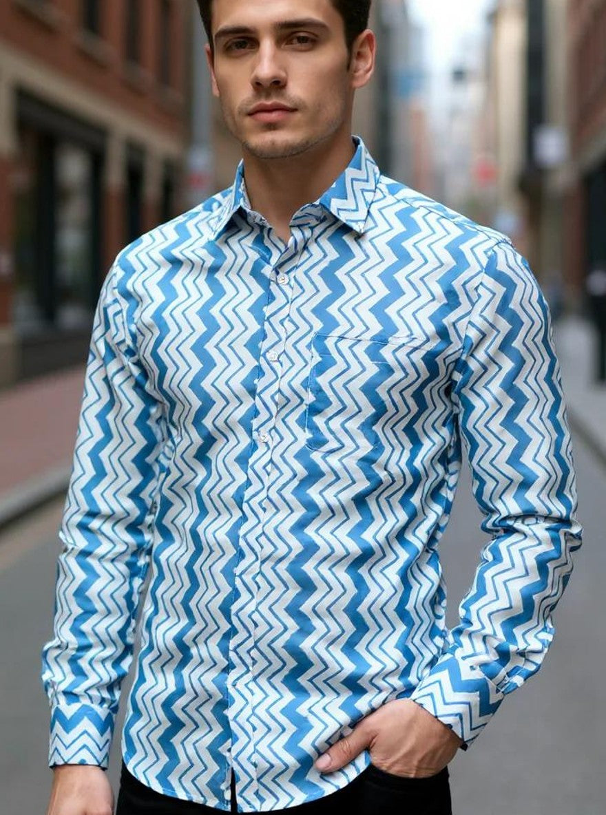 Men Printed Full Sleeve Shirt – Premium Casual Fit