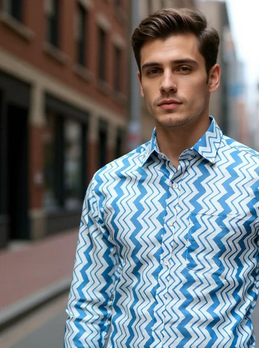 Men Printed Full Sleeve Shirt – Premium Casual Fit