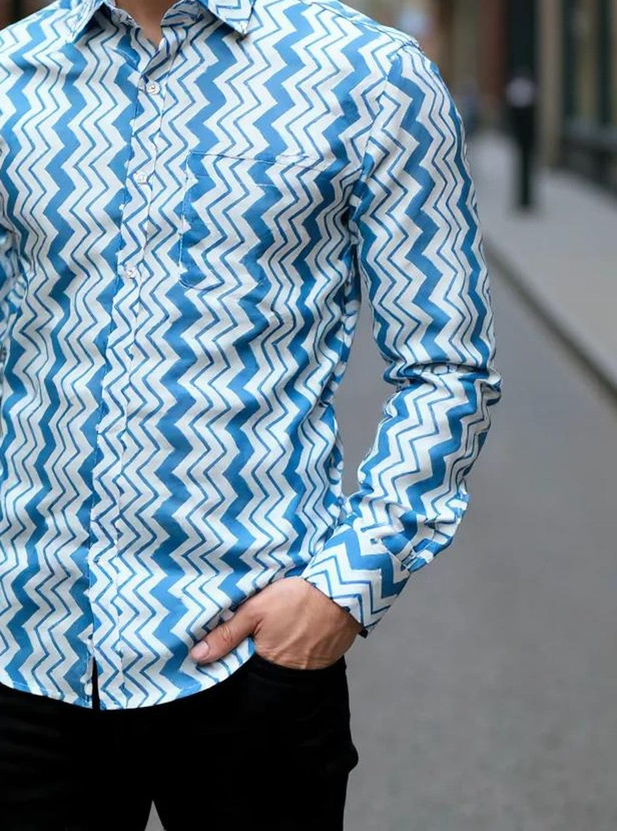 Men Printed Full Sleeve Shirt – Premium Casual Fit