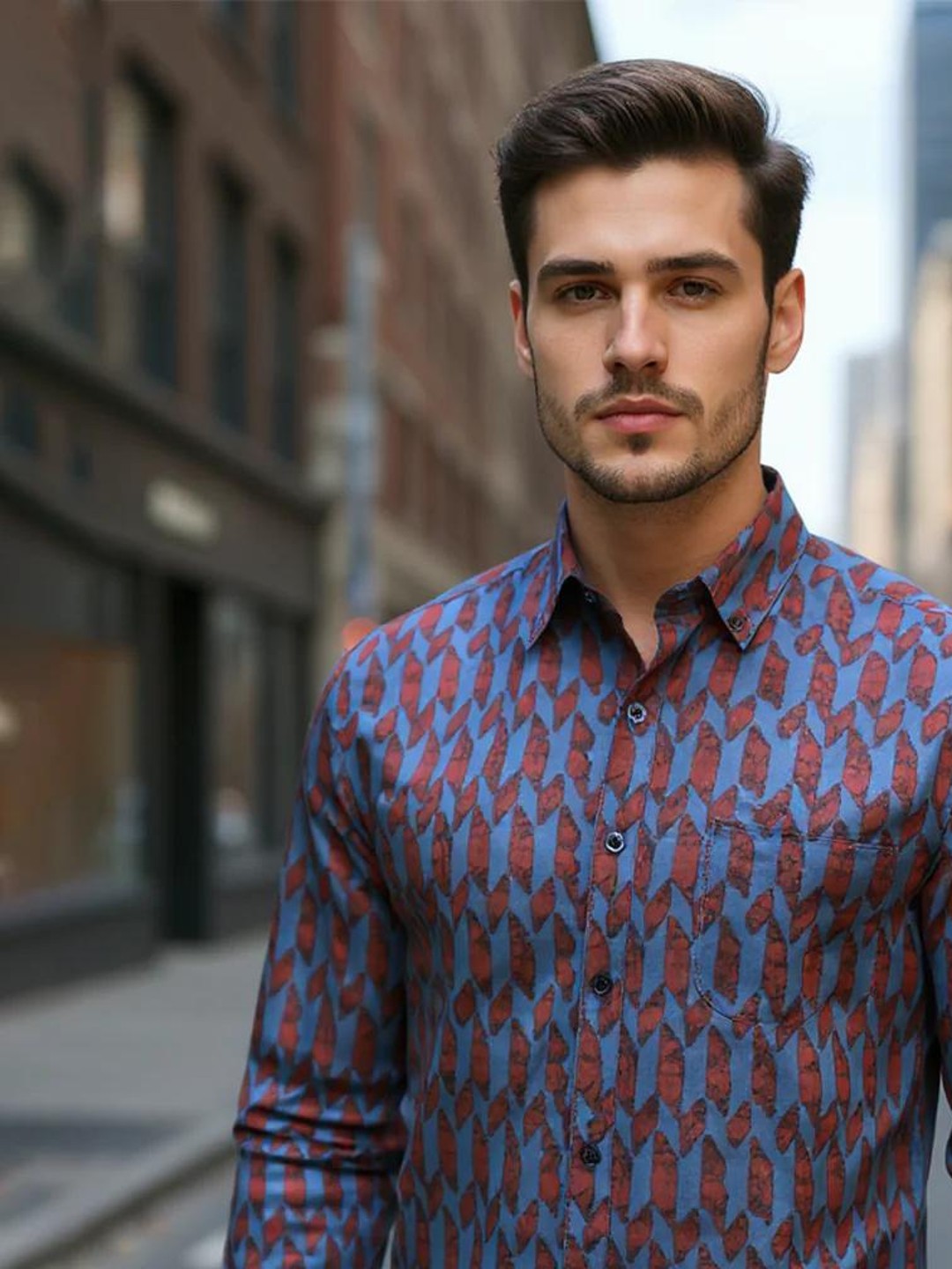Men Printed Full Sleeve Shirt – Premium Casual Fit