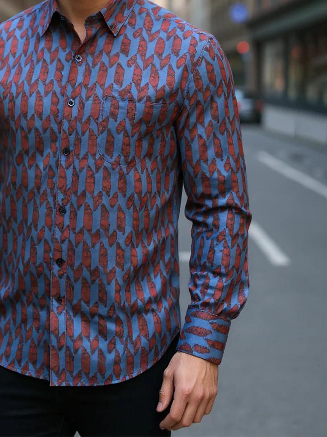 Men Printed Full Sleeve Shirt – Premium Casual Fit
