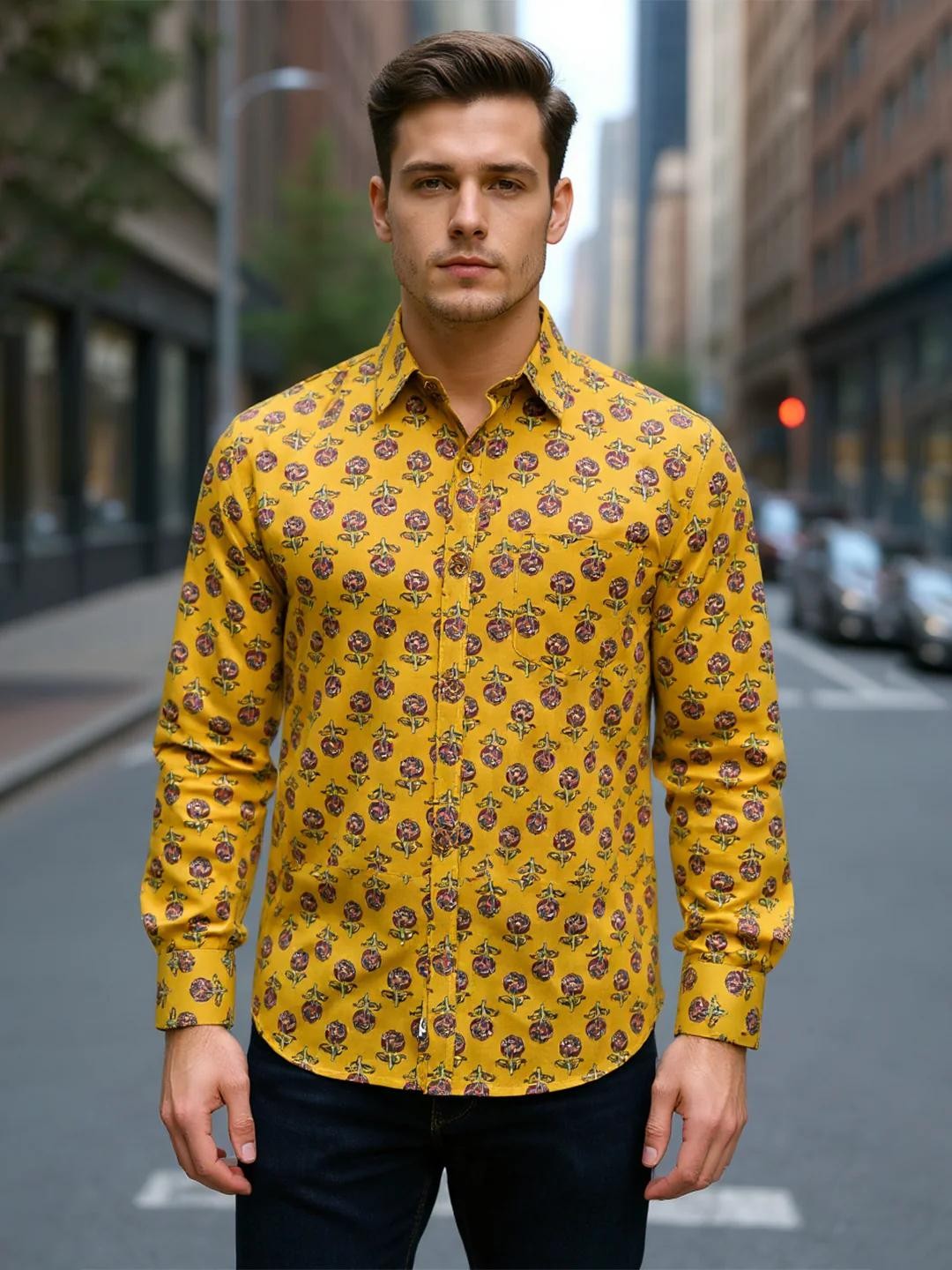 Men Printed Full Sleeve Shirt – Premium Casual Fit