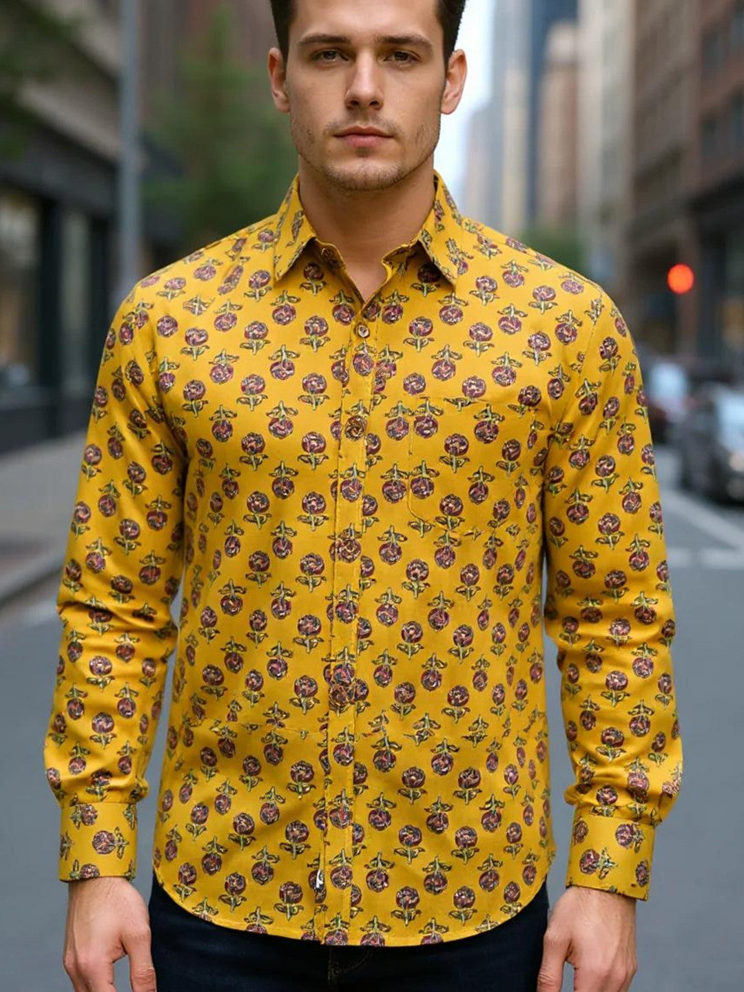 Men Printed Full Sleeve Shirt – Premium Casual Fit
