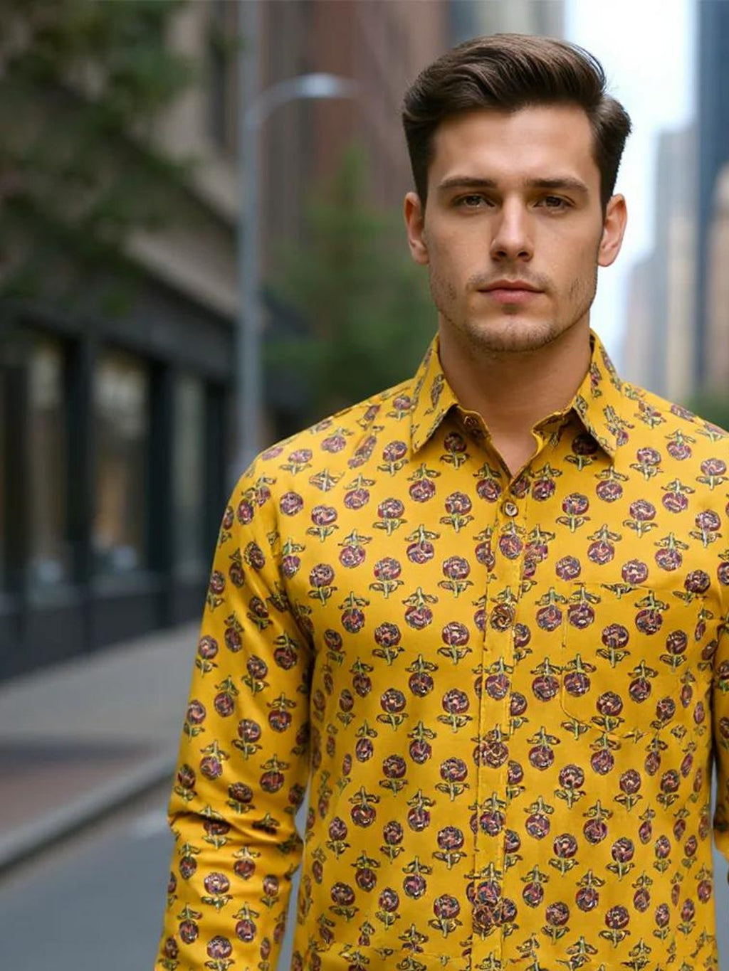 Men Printed Full Sleeve Shirt – Premium Casual Fit