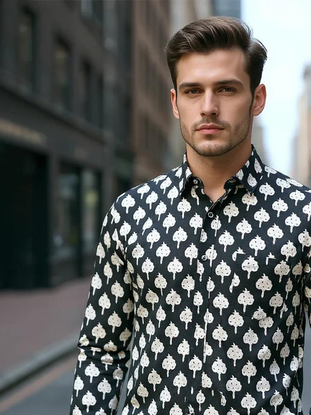 Men Printed Full Sleeve Shirt – Premium Casual Fit
