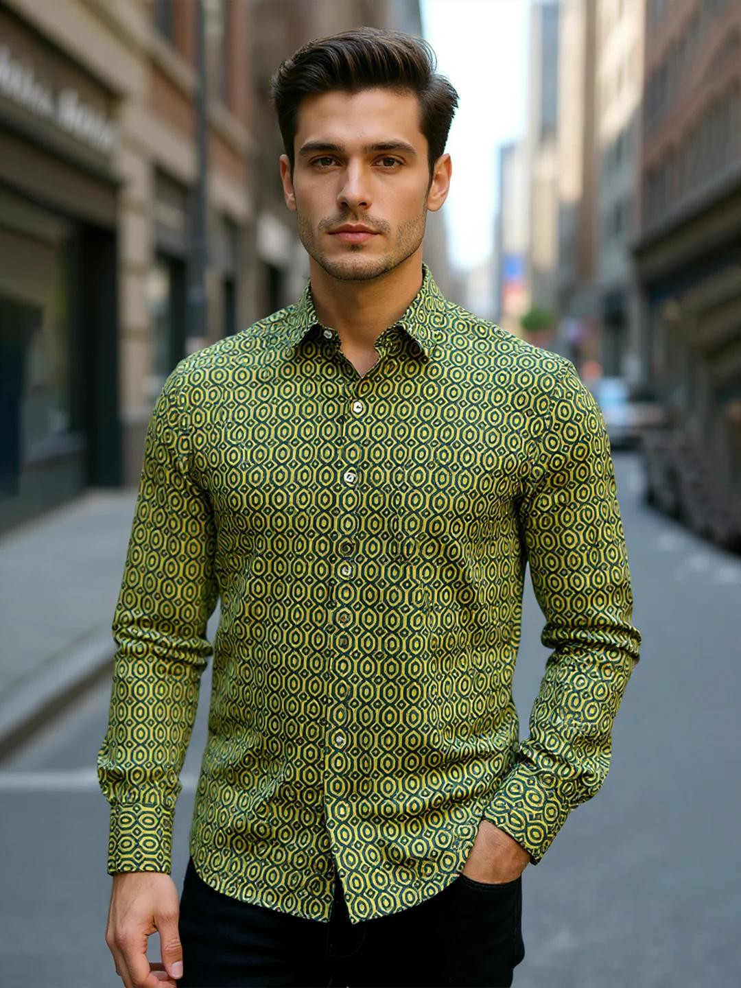 Men Printed Full Sleeve Shirt – Premium Casual Fit
