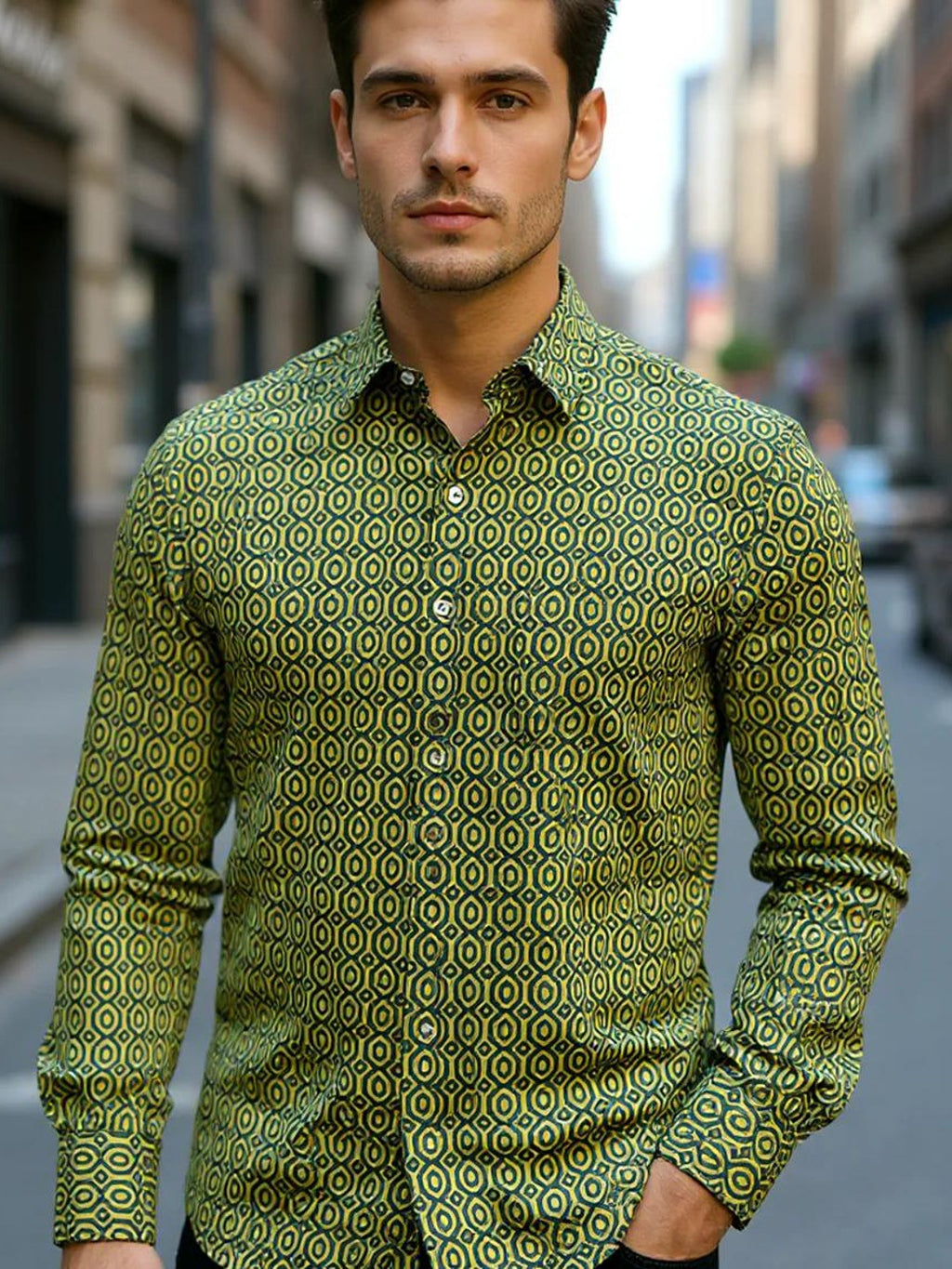 Men Printed Full Sleeve Shirt – Premium Casual Fit
