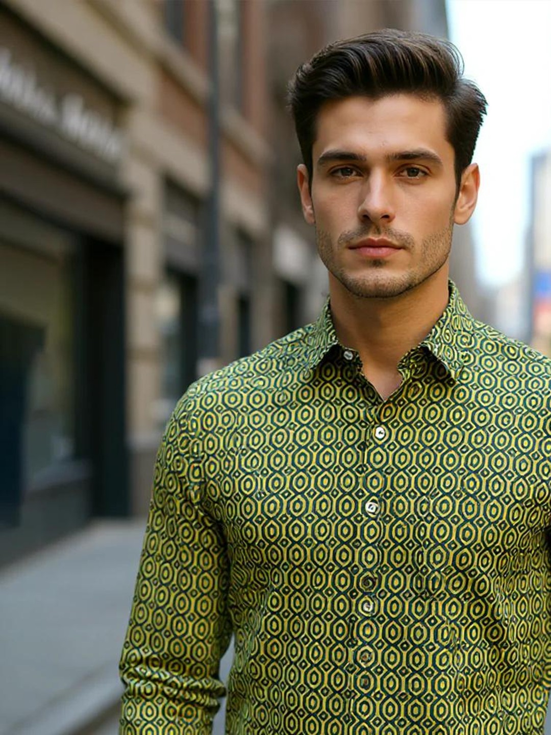 Men Printed Full Sleeve Shirt – Premium Casual Fit