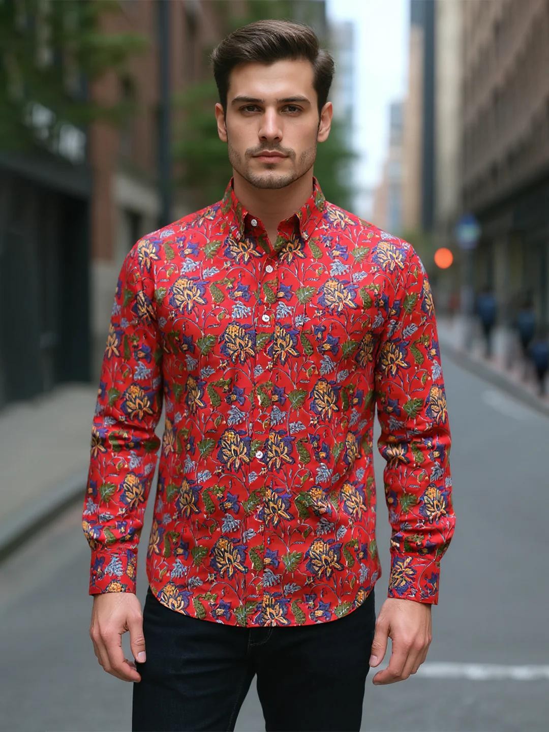 Men Printed Full Sleeve Shirt – Premium Casual Fit