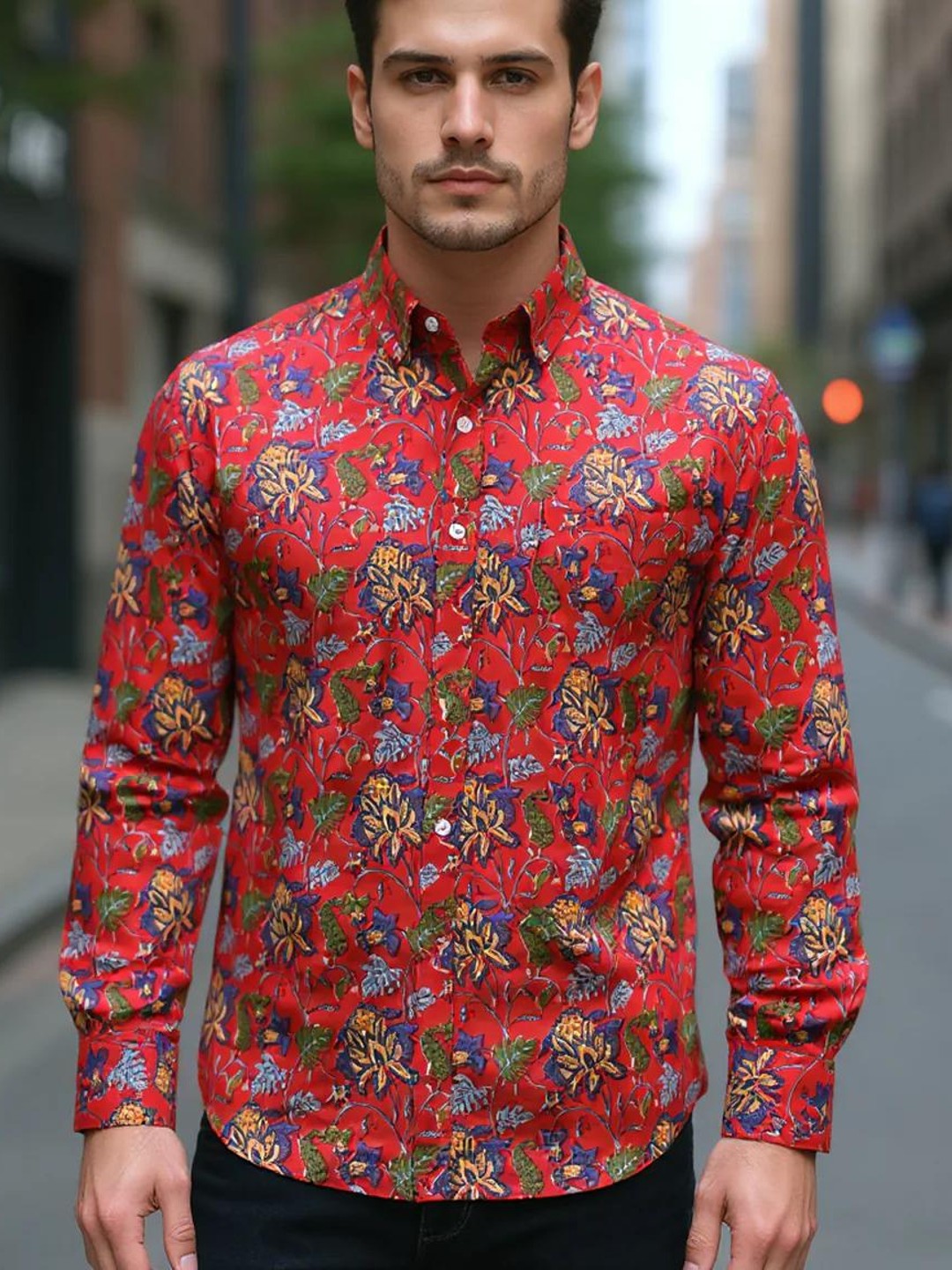 Men Printed Full Sleeve Shirt – Premium Casual Fit